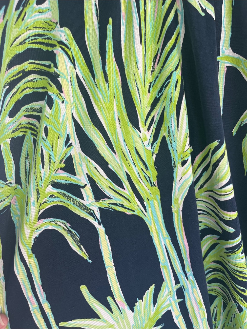 Lilly Pulitzer Navy and Lime Green Palm-Print Maxi Dress - Picture 9 of 9